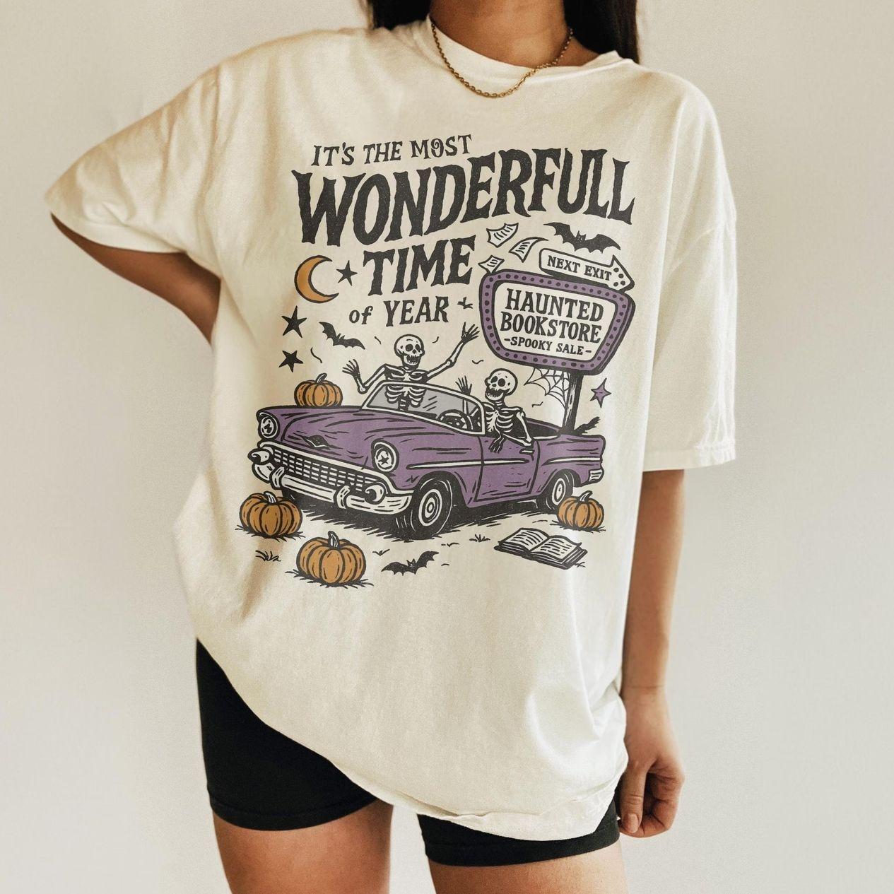 Comfort Colors It’s the Most Wonderful Time of the Year Halloween T-Shirt, Vintage Halloween Graphic Tee, Funny Spooky Season Shirt, Cute Fall Apparel, Retro Halloween Gift for Women & Men