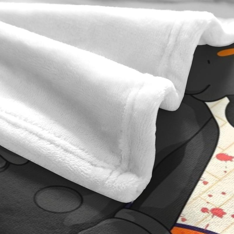 Kaws Black Companion with Japanese Graffiti Throw Blanket - Bold Streetwear Art Vibes, Urban Cool Collectible Blanket