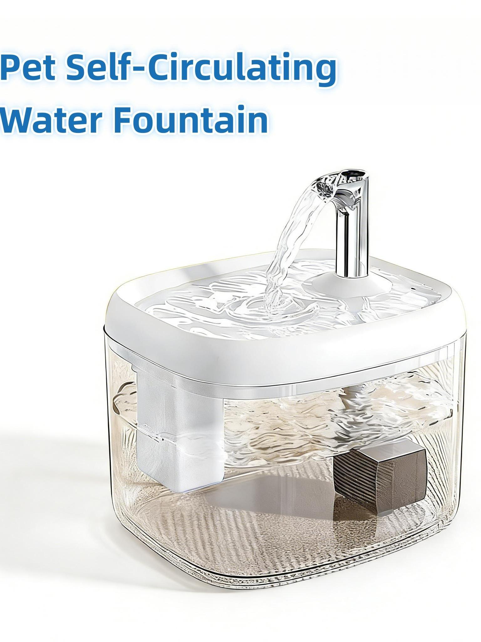 Automatic Pet Water Fountain with Filter Ultra Quiet Water Dispenser Auto Circulating and Filtration 1.5L Easy to Clean