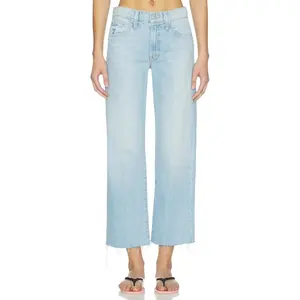 MOTHER The Mid Rise Rambler Zip Ankle Fray Jeans in Few & Far Between