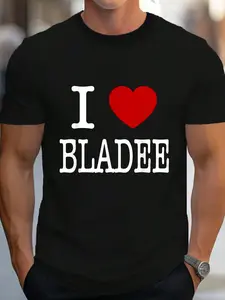 100% Cotton I Love Bladee T-Shirt Women's Men's Graphic Tee Crew Neck summer vacation Tops