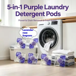 Lavender Rose Scented Laundry Pods, Concentrated Liquid Detergent, Deep Cleaning & Stain Removal, Long-Lasting Fragrance, 20/40/60/80/ Bags