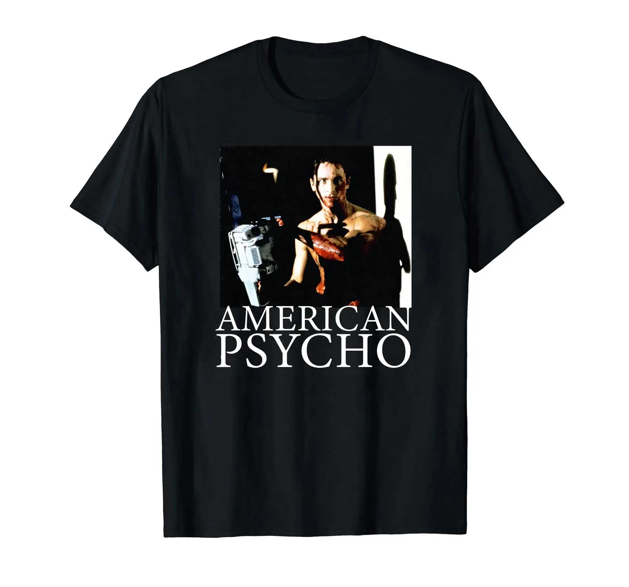 VintageTee Psycho Patrick Bateman Horror T-Shirts, American Movie Psycho Retro Chainsaw T-shirt, Patrick Bateman Vintage T-shirt, Halloween Gifts For Him, Her, Friends, Horror Film Fans
