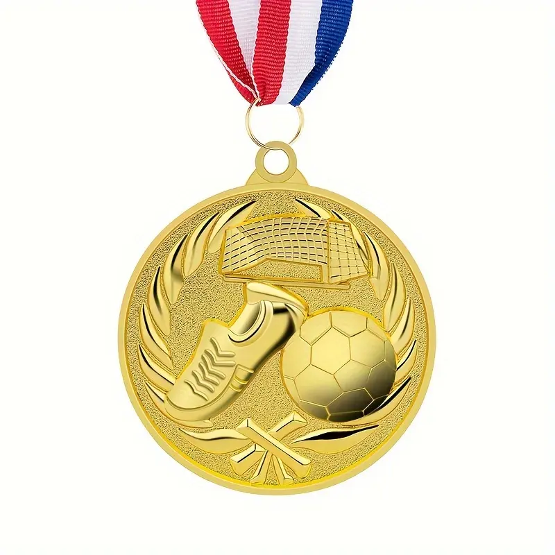 1count Football Medal, Metal Golden Soccer Awards Medals For Football Competitions