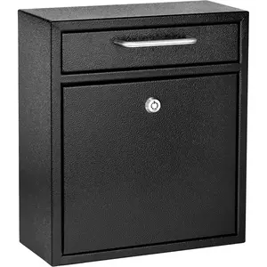Wall Mount Lockable Mailbox With Lock and Keys - Durable Wall Mounted Locking Mailbox & Cash Drop Box for House, Apartments and Business After Hours Deposits