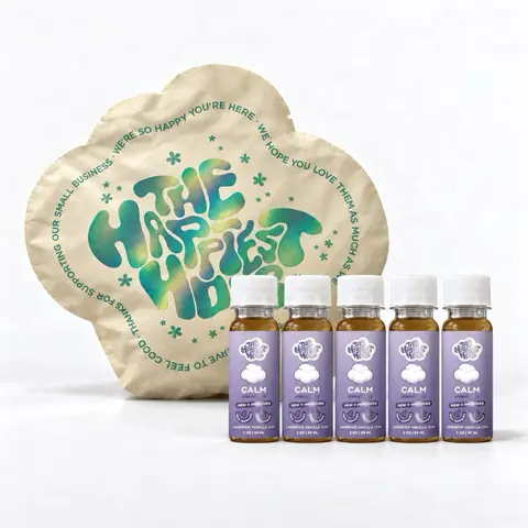 CALM - 5 Pack - Vanilla Chai & Lavender Infused Wellness Sleep Supplement Health Shots for Relaxation & Stress Relief | Terpene-Infused Drinks for Calmness now with Saffron