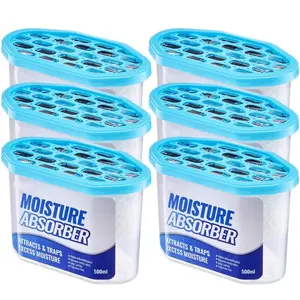Moisture Absorber Boxes, 10.8 oz Humidity Absorber Boxes(6 Packs), Fragrance Free Dehumidifier Attracts Extra Moisture from Your Bathroom, Closet, and Kitchen