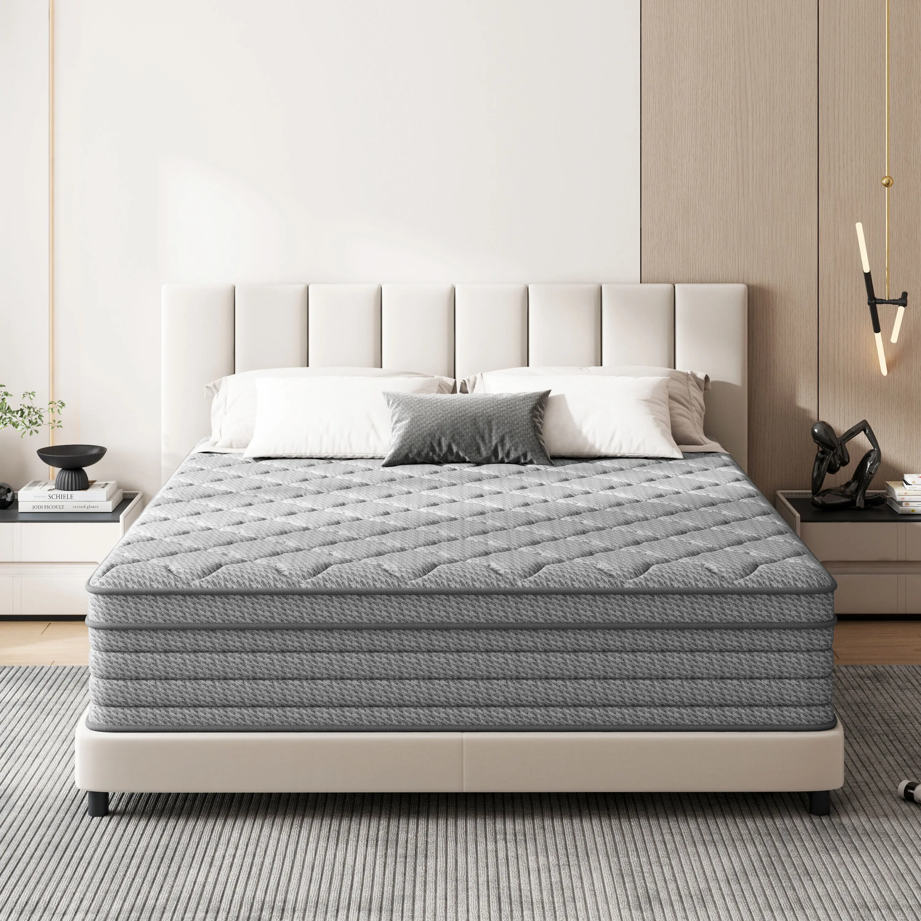【FVBEAYA】Twin/Full/Queen/King-12/14 Inch boxed gel memory foam hybrid mattress, independent pocket spring, with individually packaged high-quality mat