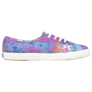 Keds Womens Champion Canvas Tie Dye Lace Up Sneakers Shoes Casual - Blue