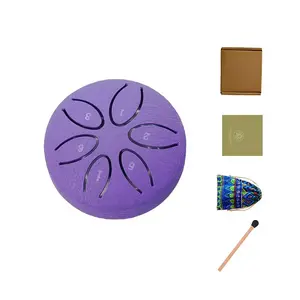 Portable Six-Note Steel Drum Set with Mallets, Outdoor Use, Beginner-Friendly Percussion Instrument, Garden Practice, Gift, Performance