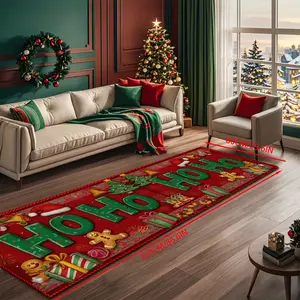 Fashion Bottom Gingerbread Man Xmas Rug, Large Decorative Carpet for Hallway, Washable Soft Indoor Outdoor Mat, Christmas Gift
