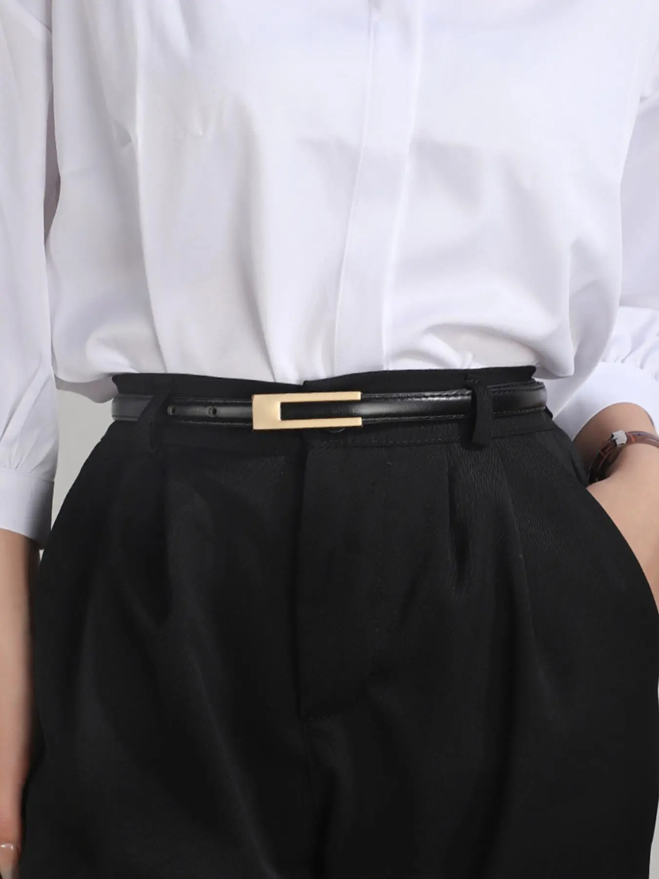 Women's Solid Color Skinny Belt, Modern Fashionable Pu Leather Belt for Casual Outfits, Trendy All-match & Exquisite Clothes Accessories for Women & G