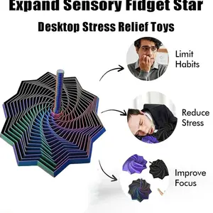 1pc 3D Printed Hexagonal Spiral Stress Relief Fidgeting Toy, Home Decor, Halloween & Christmas Gift, Party Favor, Unique Desk Accessory