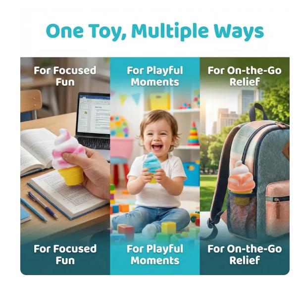 Super Solid Squish! - Ice Cream & Jelly Squish & Nice-Sicle Slow Rise Sensory Fidget Toy, Squeeze Squishy Toy, Ice Cream Squishy, Schylling Jelly Squish,  Nice-Sicle Squish, Stress Relief Toys for Adults Kids