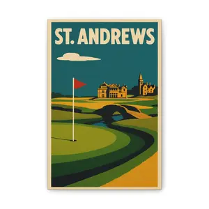 St. Andrews Golf Canvas Art Print - Vintage Style Wall Decor for Golf Lovers
