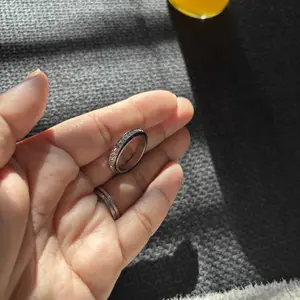 Rotatable Anxiety Ring with Cz Gemstone, Unisex Stress Relief Fidget Toy, Perfect Wedding Promise Gift, Fashion Promise Ring, Men and Women Jewelry