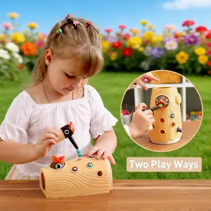 Fine Motor Skills Toddler Toys for Ages 2-4, Magnetic Woodpecker Worm Bird Feeding Game