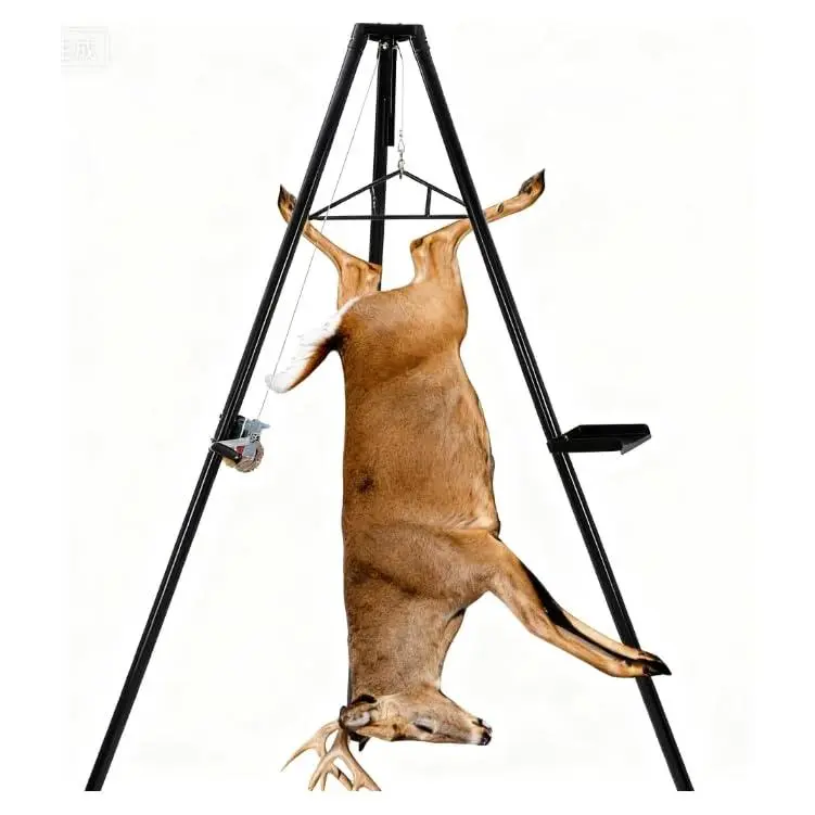 GAOMON Outdoors Portable Game Hoist, 500LB Capacity Truck Hitch Mount with 360° Swivel - Complete Deer Hoist Kit with Winch & Gambrel for Hunting