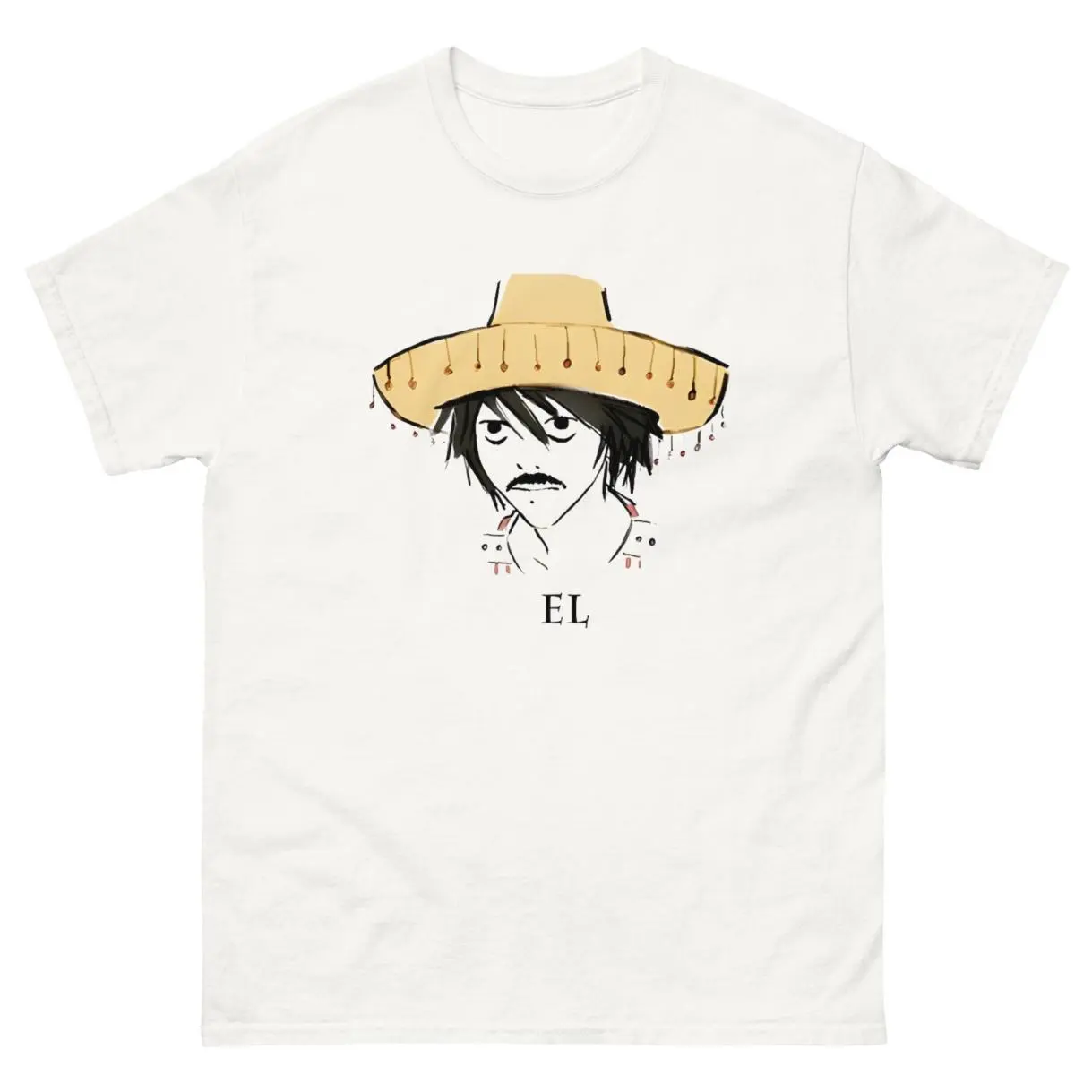 L Sombrero Shirt EL Lawliet Death Note Anime Tee Funny Mexican Manga Top Aesthetic Otaku Clothing, Trendy Looks, Stay Ahead of the Curve, Casual Cool, For Every Occasion