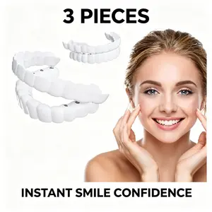 【3PC】Adjustable Denture Teeth Set denture modification teeth gap filling braces Perfect Fit Teeth Whitening Snap On Silicone Portable Denture Braces Decorate Gaps Smile Veneers