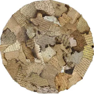 Vintage Burnt English Paper Sticker, 1 Set Random Retro Burned English Paper Sticker, DIY Decorative Sticker for Scrapbooking, Journaling, Gift Wrapping