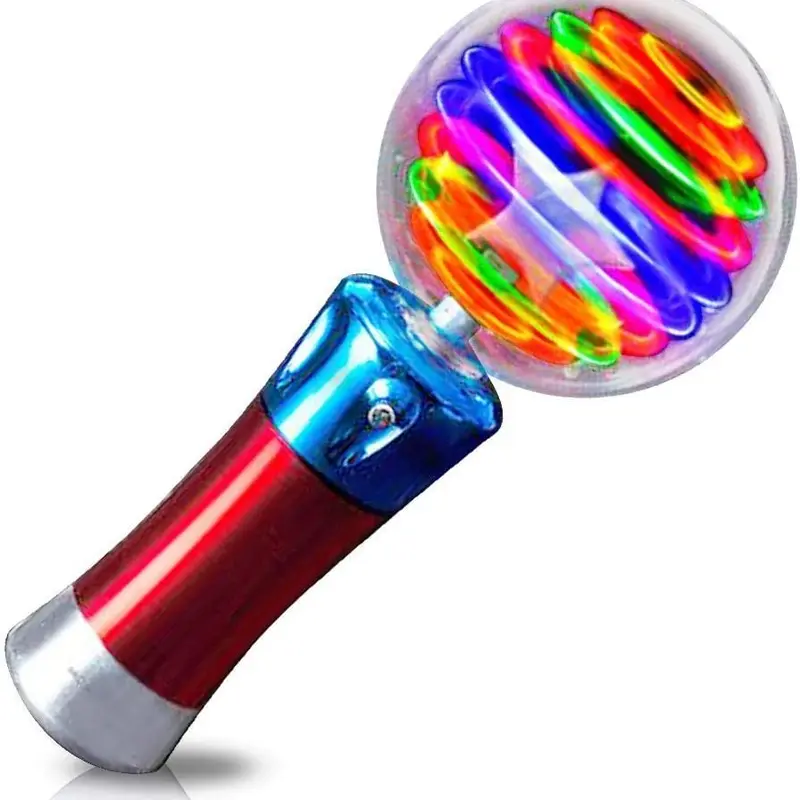 ArtCreativity 7.5in Light Up Magic Ball Wand - Unisex Kids Sensory Stress Relief Toy, Lightweight, Colorful Spinning LEDs, 3 AA Batteries Included, 1-Tap Glow, Imaginative Play, Cool Gifts for Kids, Halloween Goodie Bags, Gift Baskets (3+ Years)