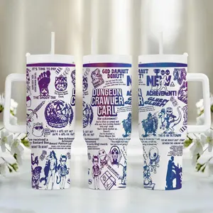 40oz Dungeon Crawler Carl Book Series Themed Laser Engraved Tumbler - Princess Donut Mongo - bok10186