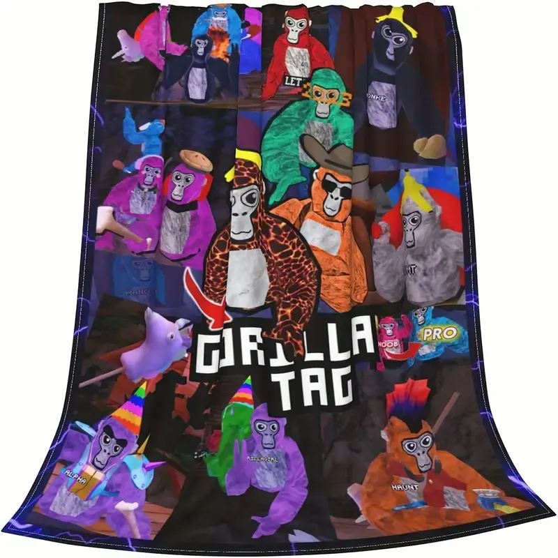 Gorilla Tag Ultra-Soft Microfiber Blanket - Lightweight, Cozy Throw Blanket, Fade-Resistant, Warm, Fluffy for All Seasons, Versatile Room Decor, Ideal for Bed/Camping, Great Gift for Family/Youth, Lightweight Blanket