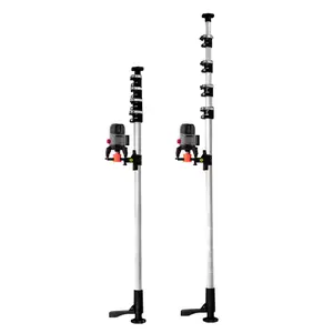 Upgraded 2026 Telescoping Pole for Laser Level - 35mm Aircraft Aluminum, 1.1mm Thick Wall, Instant Lock & Shockproof Base, 320/400cm Length, 60KG Capacity for Ceiling & Tile Work