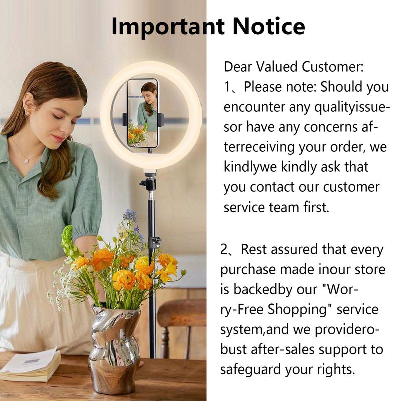 10"Ring Light with Stand,Video Light Tripod for Phone ,with 43.3"Tripod/1 Phone Clips/1 USB Ports,2600K-6500K Color Temperature,for Barber Makeup Tattoo TikTok Video Recording Vlog#Christmas lights