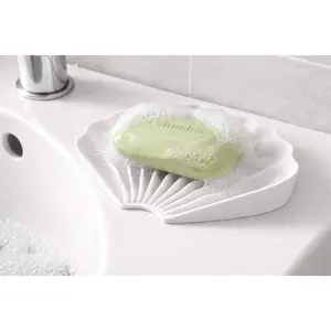 Clam Shell Soap Dish with Drainage – Minimalist Bathroom Decor Holder