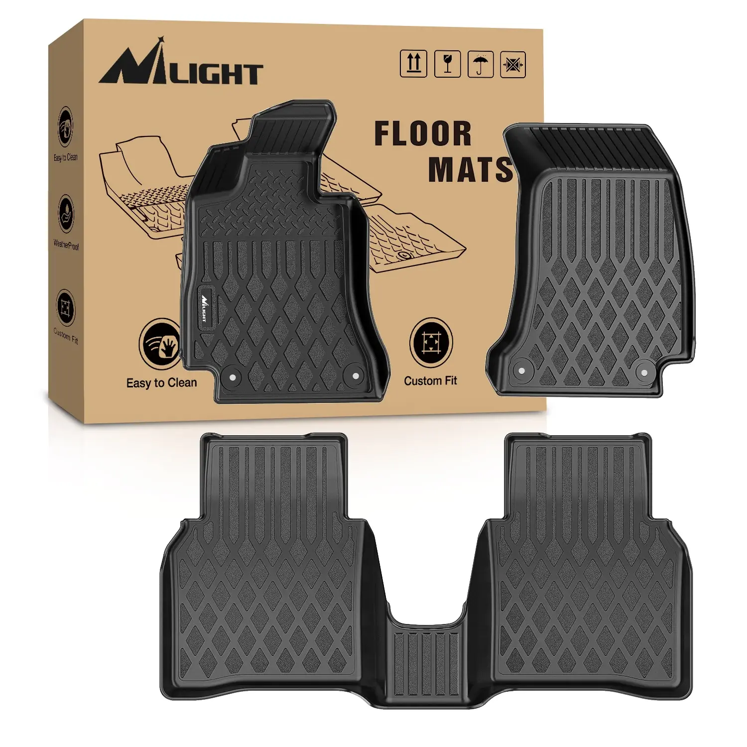 Nilight TPE Floor Mats for Mercedes Benz E-Class E300 E320 E350 E400 E550 E63 2017 2018 2019 2020 2021 2022 2023 All Weather Custom Fit Heavy Duty Floor Liners Car Accessories, Car Floor Mats