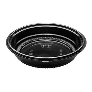 [150 ct] 32 oz PP Round Microwaveable Container, Black