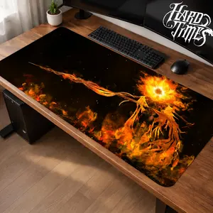 Frenzy Flame Eldenring Gaming Mouse Pad Personal, Custome, Anime Desk Mat Extended Keyboard Pad Waterproof Non Slip Rubber Base Large Mousepad for PC Gamer Setup Desk Accessories 40x21 Inch,Office Gifts, Decor desktop