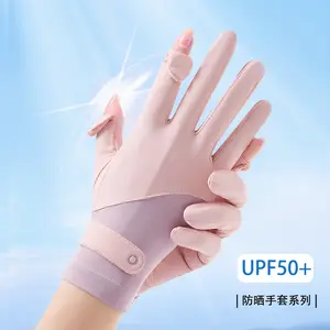 Summer sunscreen gloves women's ice silk thin anti-ultraviolet outdoor sports cycling non-slip touch screen gloves wholesale