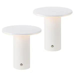 Gio 7.5" Modern Minimalist Column Rechargeable/Cordless Dimmable Integrated LED Table Lamp with Touch Sensor