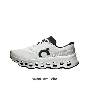 Timeless white-black contrast chunky tech sneakers with hollow carved pure white cushion sole, fully ventilated milky woven mesh, low-key neutral footwear fits all-season urban sport daily outfits, shop today