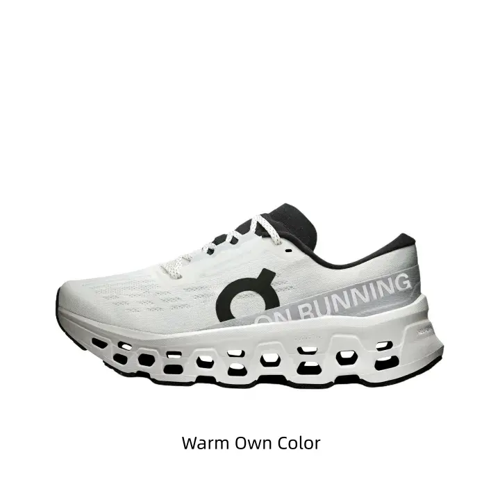 Timeless white-black contrast chunky tech sneakers with hollow carved pure white cushion sole, fully ventilated milky woven mesh, low-key neutral footwear fits all-season urban sport daily outfits, shop today