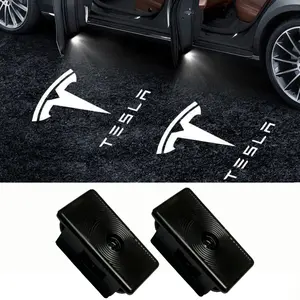 PEBSUN 2Pcs Non-Fading Super Bright LED Car Door Logo Projector Lights for Tesla Model 3/Y/S/X - Easy Installation, Puddle Welcome Light Accessories