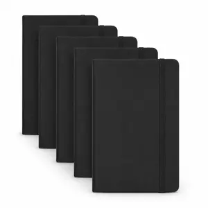 5-Pack Pocket Notebook Diary, Hardcover Mini Notebook, A6 Size 3.7"x5.7", College Style Lined Paper, Thick Quality Paper, Leather Cover