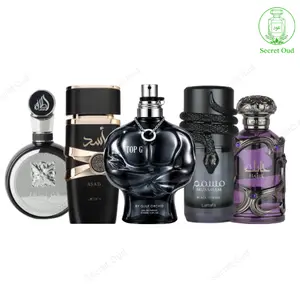 Fakhar Lattafa Men + Top G + Musamam Black + Habik Men + Asad -- 5 Piece Bundle