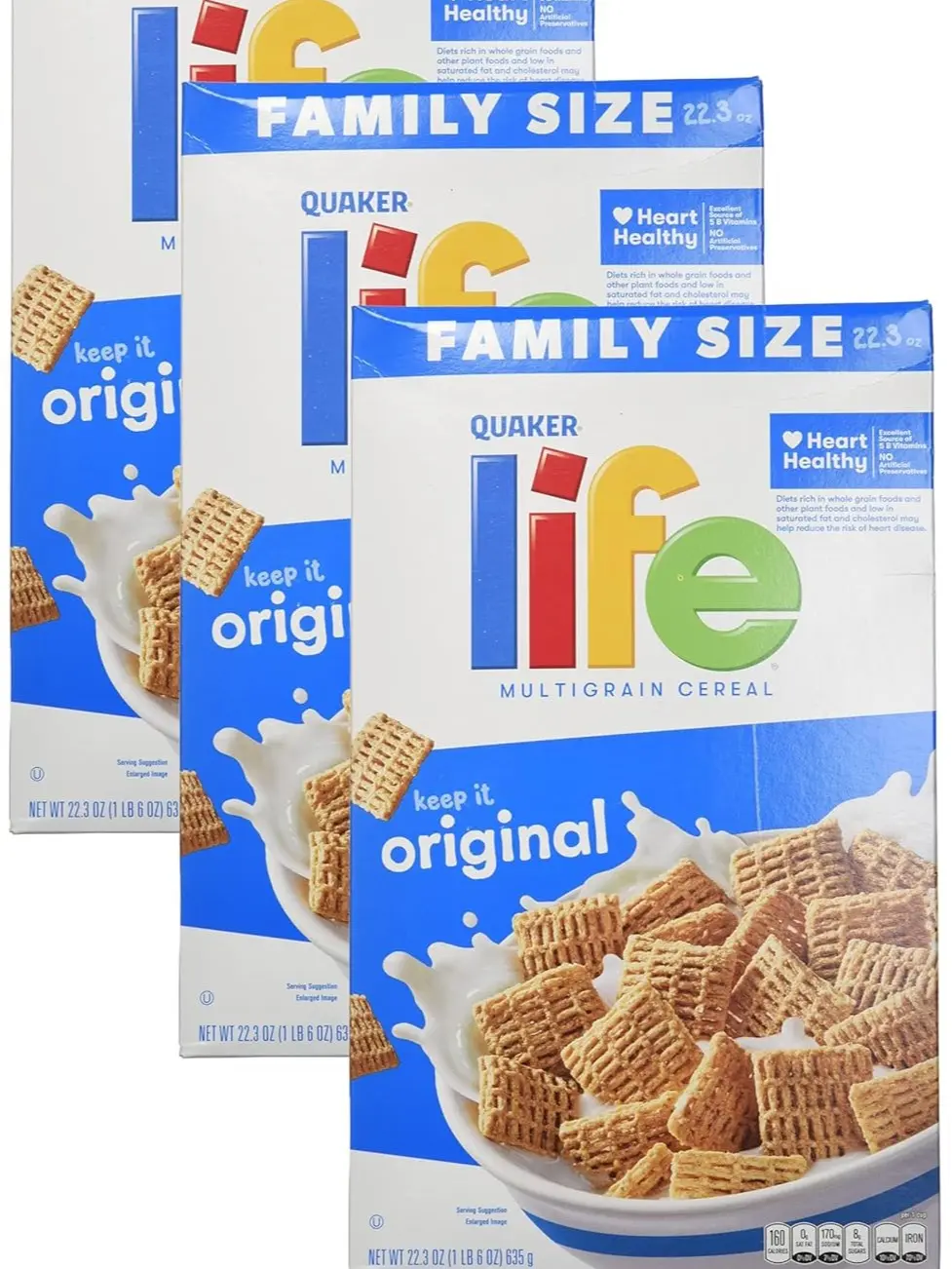 Quaker Life Original Cereal, 22.3OZ Box (Pack of 3)