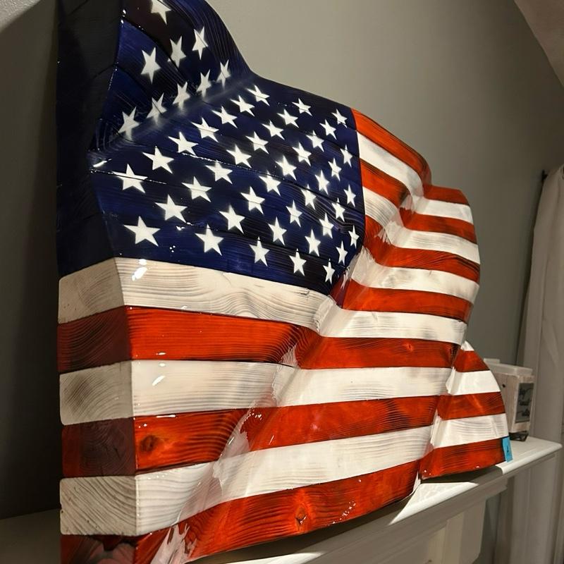 Handmade wooden American flags home decor