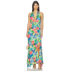Luli Fama Jungle Reign Convertible Maxi Dress in Multicolor