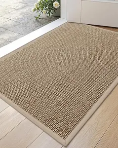 DEXI Ultra Thin Entryway Indoor Door Mat, Non Slip Rubber Backing Inside Entry Mat, Low Profile Easy Clean Dirt Trapper Doormat for Inside Entrance Patio