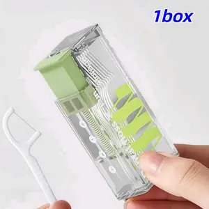 Portable Floss Stick Dispenser, Fashion Lighter Design Automatic Toothpick Holder, Toothpick Storage Box for Home and Travel Use