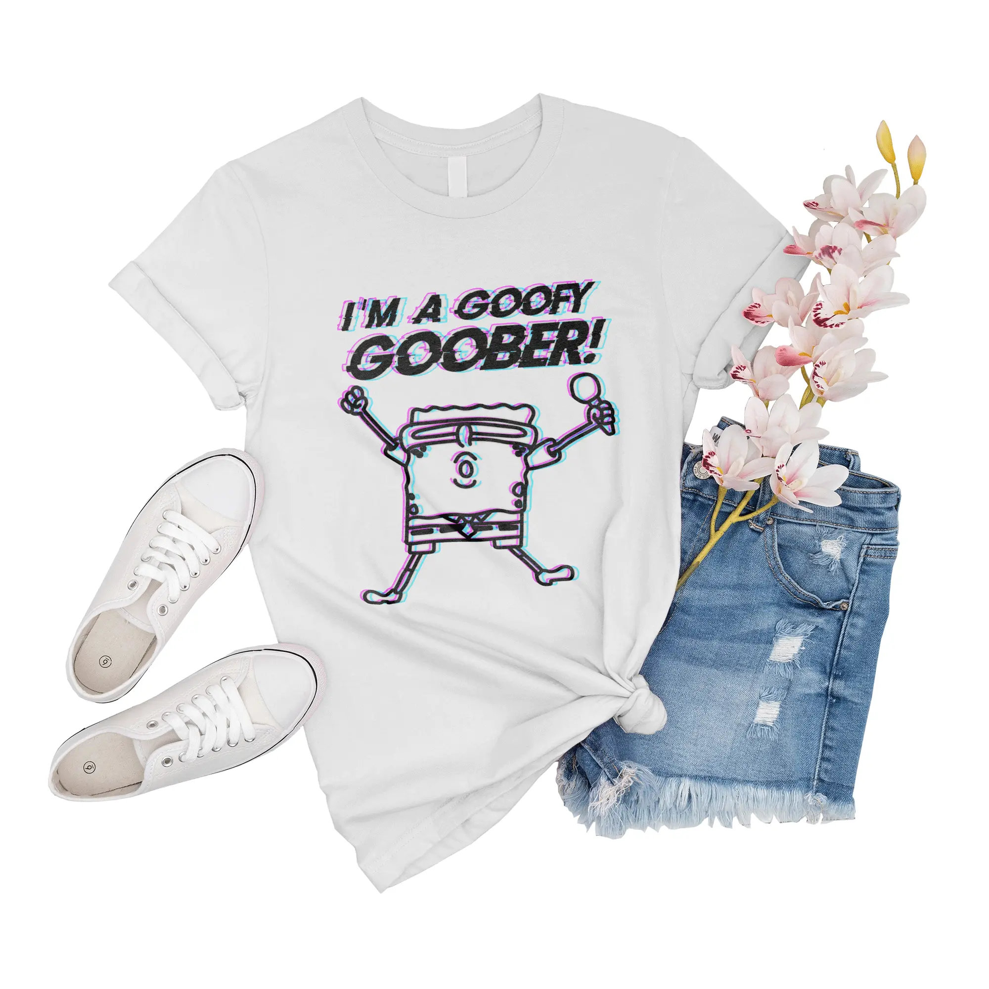T-Shirt Women Goofy Goober Spongebob Goofy Goober Big Novelty Sleeve Shirts Girl Event Tee Short Friend Boy Gift For Men