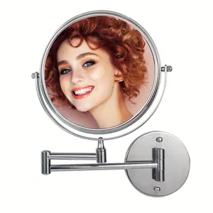New 10X Magnifying Wall Mounted Makeup Mirror - Dual-Sided Design with Smooth Extendable Arm for Precise Makeup Application - Perfect for Bathroom Use