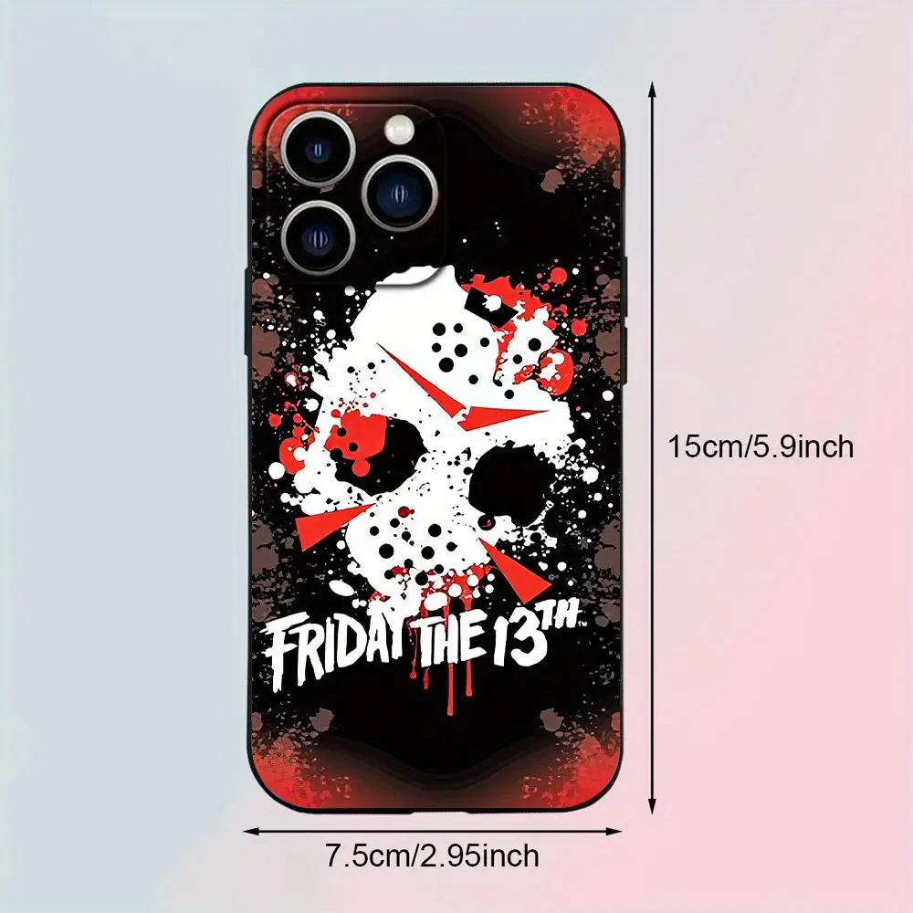 Jason Voorhees Personalized Cartoonish Colorful Phone Case for iPhone 17-14,13-11,Air,Pro,Max,Plus - Black TPU, Shockproof, Wear-Resistant, Resistance, Protective Durable Mobile Phone Accessory
