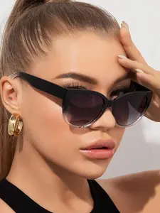 Unisex Cat Eye Frame Eyeglasses, Trendy Casual Large Frame Durable PC Material Eyeglasses for Everyday Use, Fashion Accessories for Outdoor Activities, Women